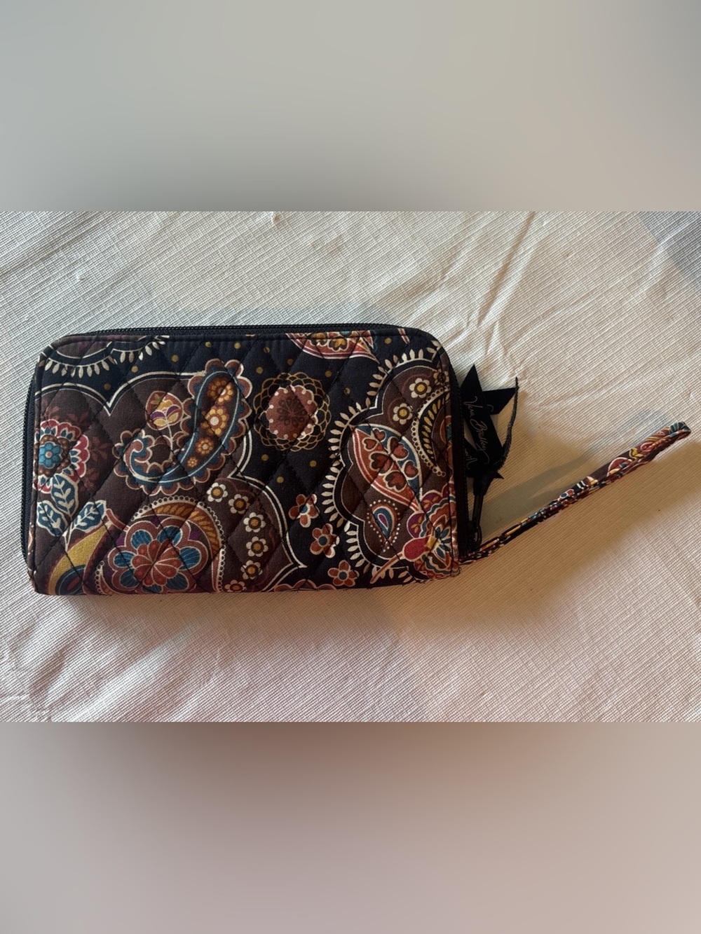 VERA BRADLEY 2007 Kensington Brown Full Zip Around Clutch Wallet Wristlet